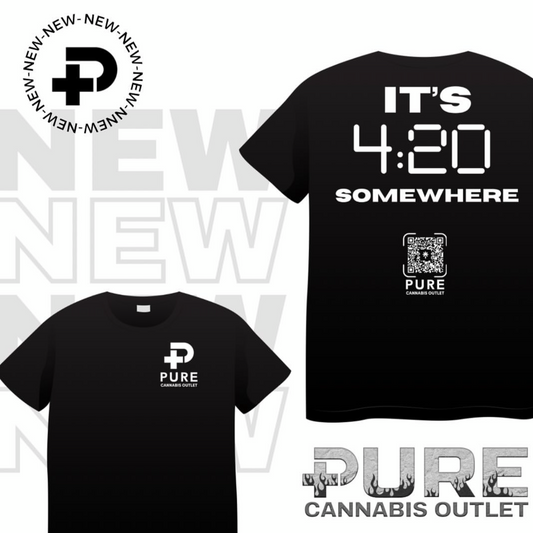 CATCH PHRASE COLLECTION: "IT'S 4:20 SOMEWHERE" PURE ESSENTIALS T-SHIRT